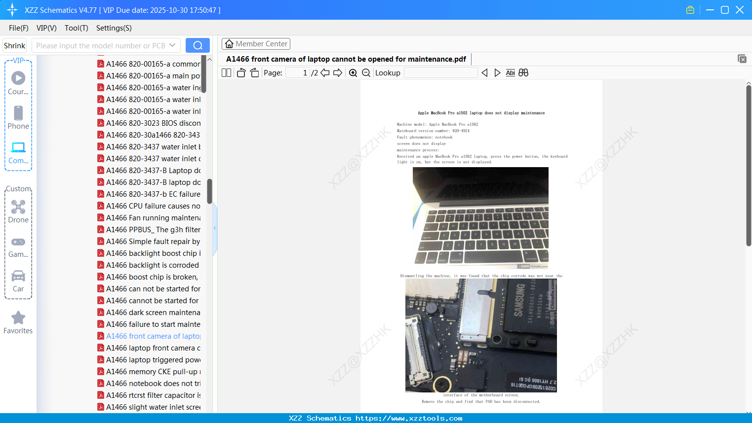 Laptop Apple A1466 Front Camera Of Laptop Cannot Be Opened For Maintenance
